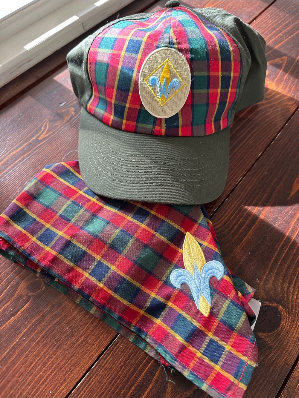 Cub Scout webelos hat and neckerchief